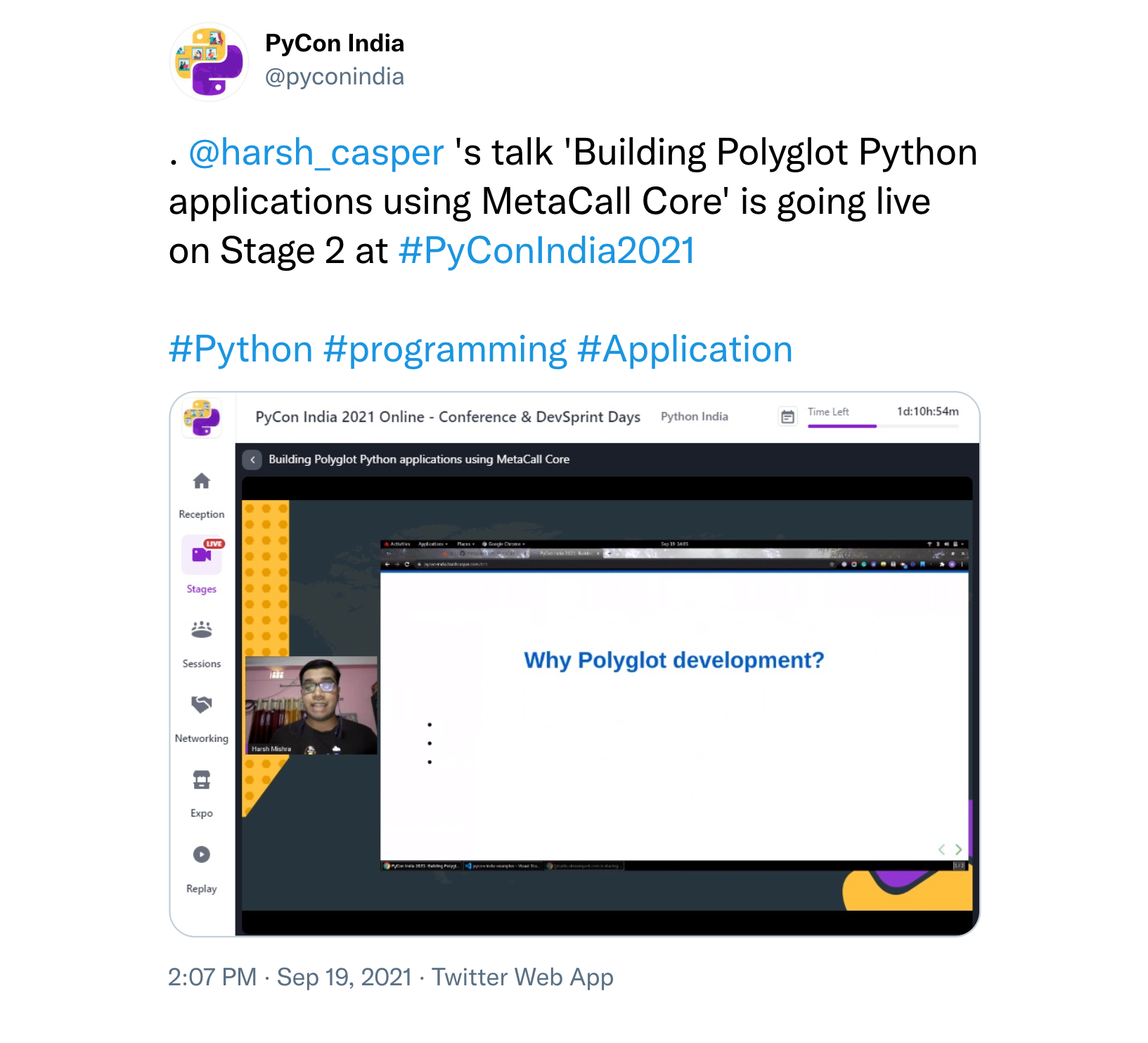 PyCon India 2021 talk on Polyglot development